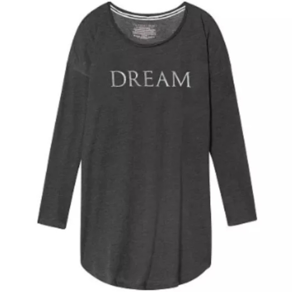 Victorias Secret Gray Long Sleeve Sleep Shirt Med